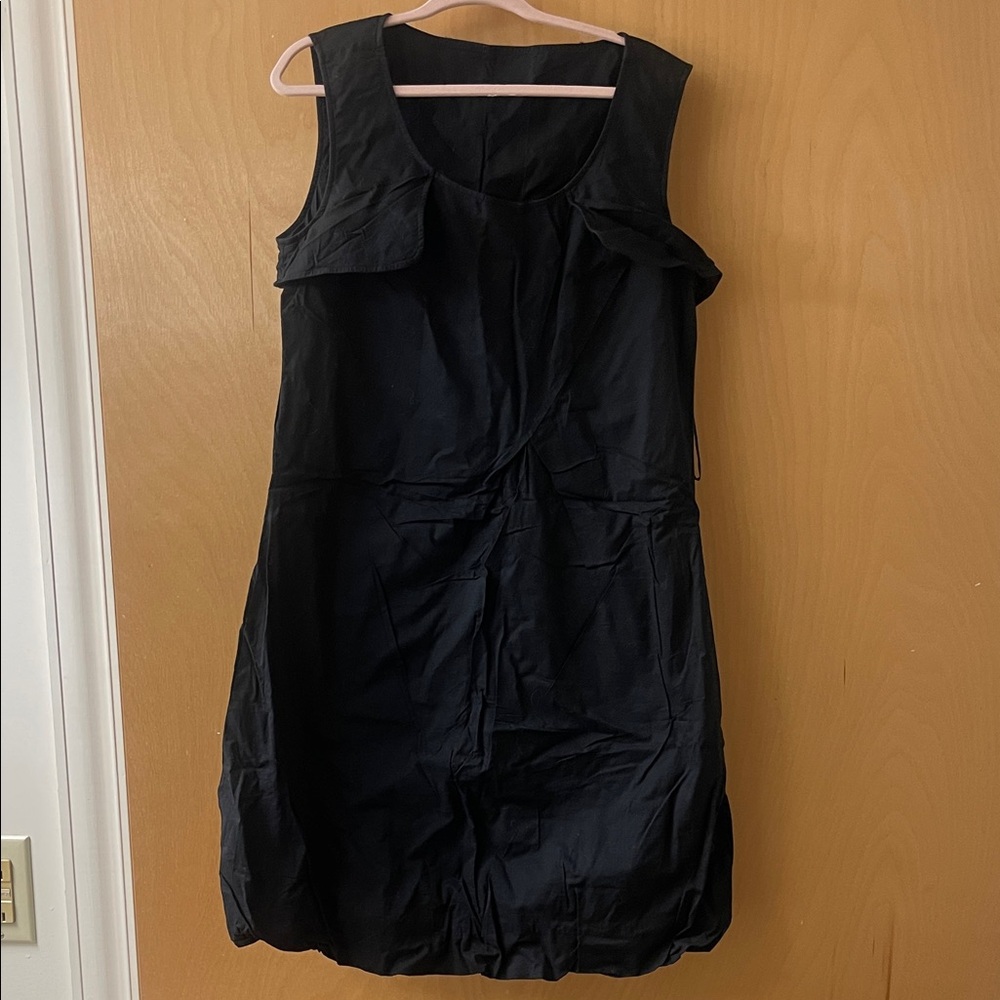 Theory Black Sleeveless Bubble Hem Mini Dress